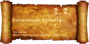 Karácsonyi Klaudia névjegykártya