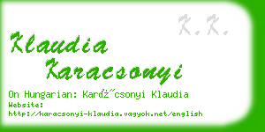 klaudia karacsonyi business card